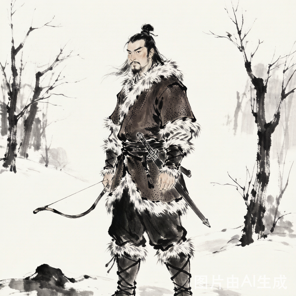 猎手水墨肖像